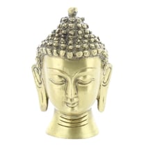 Statuette Tête de Bouddha en Laiton doré mat 11.5 cm - Omsaé