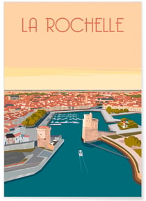 Affiche ville La Rochelle 4 | A3 : 29,7x42cm