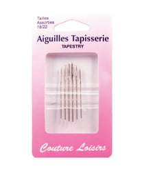 Aiguilles à tapisser assorties n°18 à 22 X 6 - Distrifil Gris