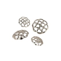 Lot de 6 boutons boutons ajourés argent