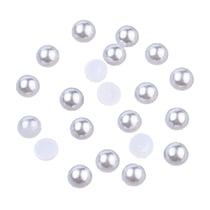 300 PERLES CABOCHON Demi Rond à coller acrylique Blanc NACRE 4 mm - Dos Plat - Creation Diy