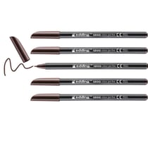 Lot de 5 feutres de coloriage pointe fine - EDDING - Marron foncé - 1 mm