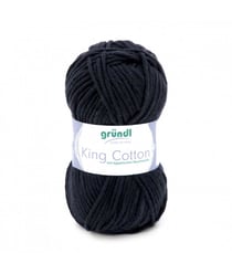 Pelote de Coton à tricoter KING COTTON - Grundl 19 Noir