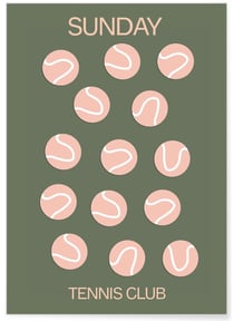 Affiche Tennis Club : Dimanche au Tennis Club | A3 : 29,7x42cm