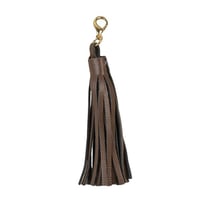 Pompon avec fermoir marron havane 9cm