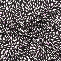 Tissu jersey Milano maille lourde Ponte di Roma Fleuris sur fond Noir