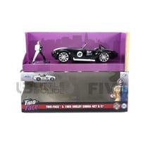 Voiture Miniature de Collection - JADA TOYS - FORD Shelby Cobra 427 S/C Two Face - Blanc / Noir - 1/32e