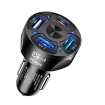 Avizar Chargeur Voiture QuickCharge 3.0 32W Triple USB 2.4A / USB Type-C 20W Noir