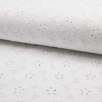 Tissu Broderie anglaise satiné n°050 sur fond Blanc