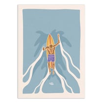 Affiche 30x40 cm - Paddling Surfer - Art Rider