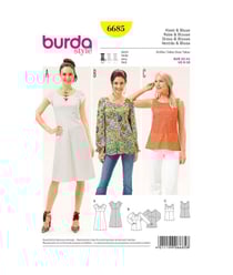 Patron Burda 6685 Robe et blouse du 32 au 44 taille n°FR 32-44