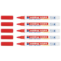 Lot de 5 marqueurs craie liquide - EDDING - Pointe ronde 1-2 mm - Rouge