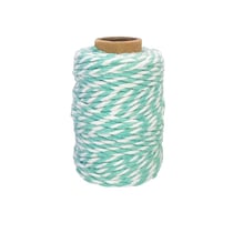 MégaCréa DIY - Ficelle coton bicolore turquoise et blanc 25 m x 1,5 mm