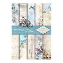 5 papiers scrapbooking 21 x 29.7 cm ITD Collection SUMMERTIME IN BLUE
