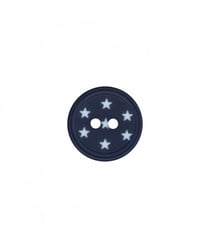 Carte de 3 boutons étoiles polyester 2 trous 15mm - Prym Marine Bleu