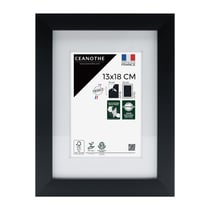 Cadre photo 13x18 cm Milan noir  avec passe-partout 10x15 cm