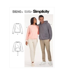 Patron Simplicity 9240 - Chemise et pull taille n°FR 34-52