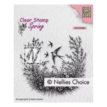 Tampon transparent scrapbooking Nellie's choice PRINTEMPS HIRONDELLE 016
