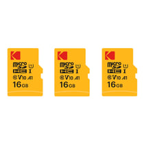 Kodak Pack de 3 Cartes Mémoire Micro SDXC Premium 16 Go – Vitesse et Fiabilité pour un Stockage Exceptionnel