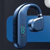 Ecouteurs Bluetooth Sans Fil Affichage Digital Confort Longue Durée Blanc Bleu YONIS