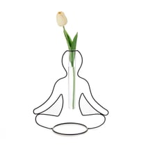Vase Yoga Silhouette Noir – Balvi | Métal & Verre | Design Zen et Élégant