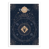 Affiche 30x40 cm - Taureau Signe du Zodiac - Frog Posters