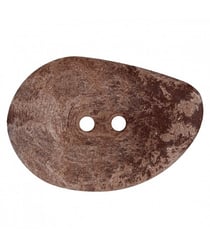 Carte de 1 bouton galet navette chocolat 2 trous 54mm - Union Knopf Marron
