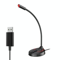 Microphone USB Noir Haute Sensibilité Son Clair 360° Pour Bureau YONIS