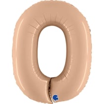 Ballon Géant Chiffre 0 Satin Nude (102 cm)