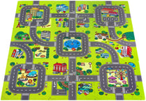 Tapis d'eveil Tapis Puzzle Bébé 90*90 - Tapis de Jeu 9 Pièces en Mousse EVA - Circuit Voiture