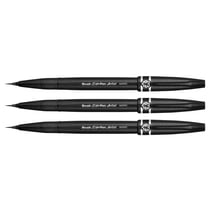 Lot de 3 stylos feutres pointe pinceau extra fine - Pentel - Noir