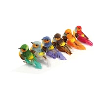 6 oiseaux couleur sur pince - 8x3,5x3,5 cm - Artemio