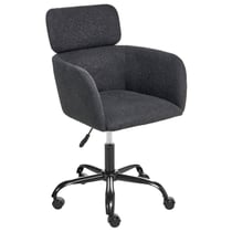 Chaise de Bureau Pivotante Noir Bouclé Réglable en Hauteur