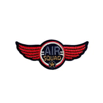 Lot de 3 écussons  blason aviation air squad avec ailes rouge 5,7cm x 2,4cm