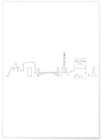 Affiche Line Art Paris | A3 : 29,7x42cm