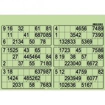 Plaque de 6 grilles de loto rigide 1,5mm vert - cartons loto - cartaloto