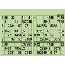 Plaque de 6 grilles de loto rigide 1,5mm vert - cartons loto - cartaloto