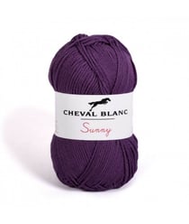 Pelote de coton à tricoter SUNNY UNI - Cheval blanc - PPSC 007 Violet