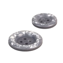 Bouton rond plastique recyclé 4 trous gris cendre