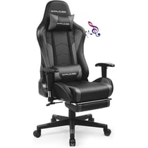 Chaise gaming ergonomique GTPLAYER - PU - Noir/Gris - 84 x 65 x 32 cm