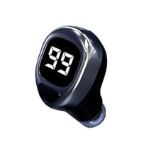 Ecouteurs Bluetooth Mini Invisibles Affichage Digital Autonomie Longue IPX5 Noir YONIS