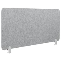 Séparateur de Bureau Gris Foncé en Polyester et Synthétique 160 x 50 cm avec Pinces Écran Cloison Acoustique et Visuel pour Open Space