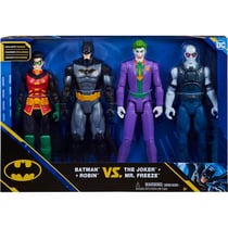 Coffret 4 figurines batman 30 cm : batman - robin - le joker - mr freeze - spin master