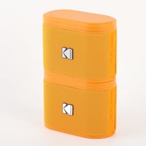 KODAK Soundbrix - Lot de 2 Enceintes Bluetooth Magnétique avec Mécanisme de Docking, Sans Fil, Connectez jusqu'à 100 Enceintes, Autonomie de 3h, Charge Type-C, Puissance 5W RMS - Orange
