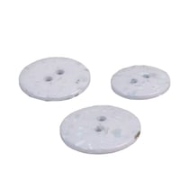 Lot de 3 boutons rond bouteilles recyclées 2 trous gris clair