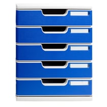 Module de classement Modulo Office 5 tiroirs fermés - Bleu - Exacompta