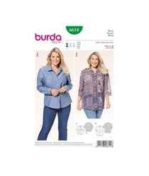 Patron Burda 6614 Chemisier du 44 au 56 taille n°FR 44-56