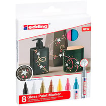 Lot de 6 marqueurs peinture brillante - EDDING - Pointe 2-4 mm - Assorti
