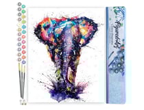 Peinture par Numéro Figured'Art - Eléphant d'Asie en peinture - Kit de Loisir Créatif DIY Numéro d'Art Complet - 40x50cm sans châssis en bois