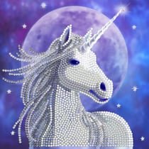 CRYSTAL ART Kit carte broderie diamant 18x18cm Anne Stokes Licorne